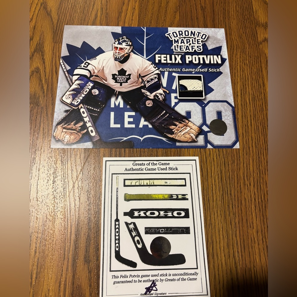 Felix Potvin game used stick photos stick photo